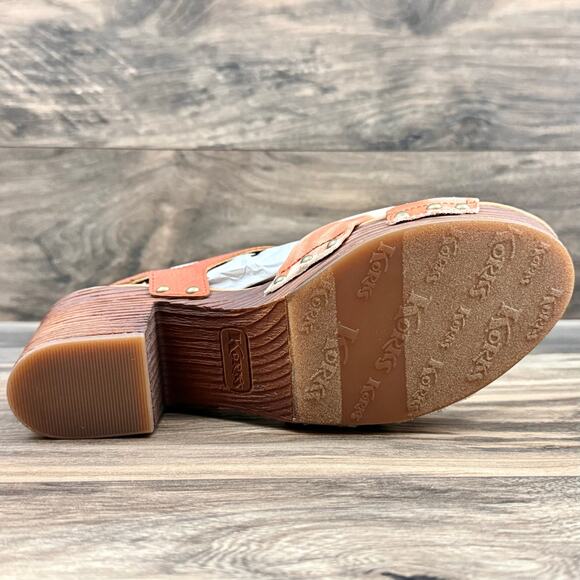 NIB Korks Kork Ease Natalia 9M Knot Clog Sandal Red Cayenne PU Tie Dye Combo - Picture 8 of 10